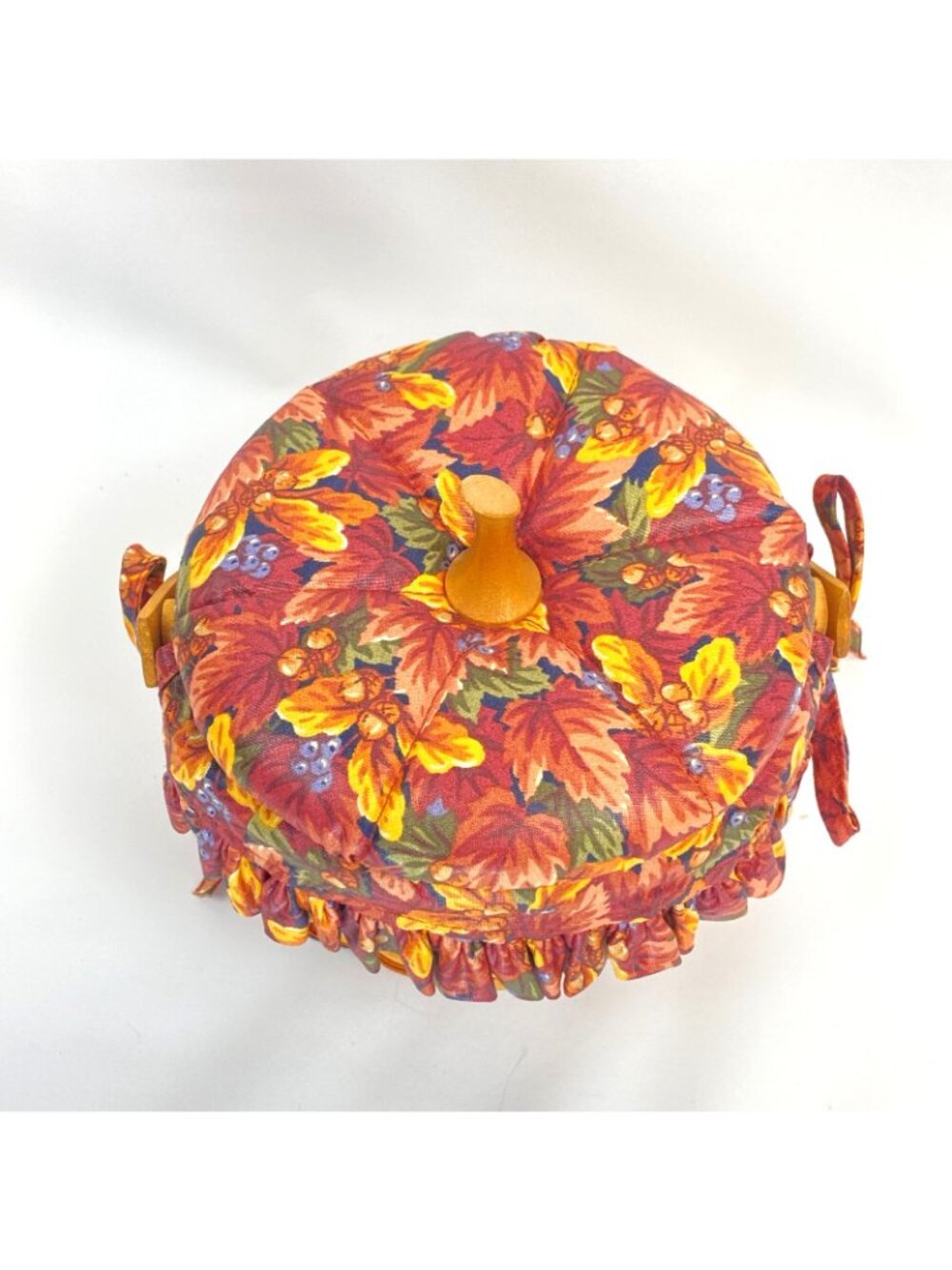 Longaberger Pumpkin Baskets Lot of 2 1995 1997 Lids Liners Protectors Tie-Ons - Picture 14 of 16